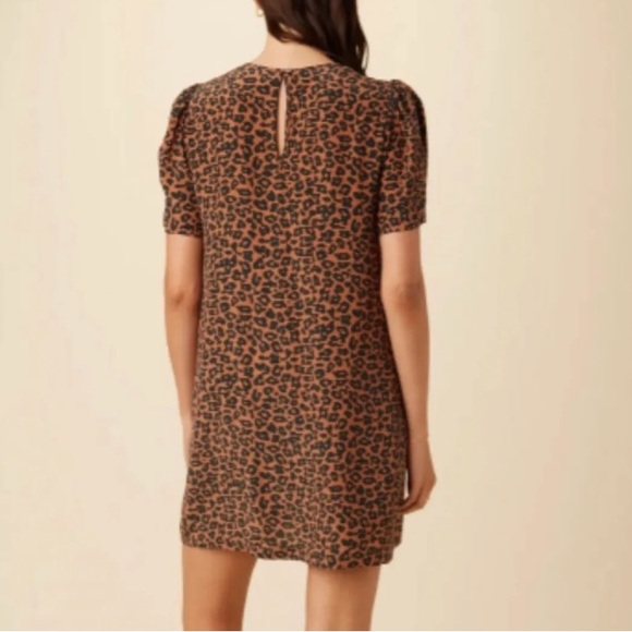 Amour Vert Darla Washable Silk Midi Shift Dress in Caramel Sauvage Large NWT - Picture 2 of 10